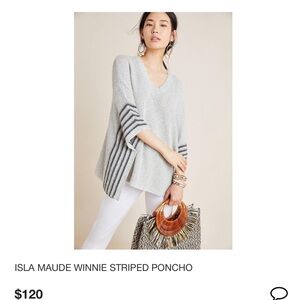 Anthropologie Isla Maude Winnie Striped poncho sz small